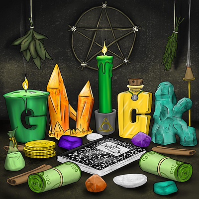 Gnick Altar digital art gnick illustration lettering