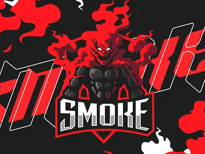 SMOKE Mascot Design branding cool design esports gaming logo illustration logo logotype mascot typography vector