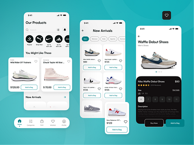 DailyUI #010 - E-commerce Shop clean dailyui e commerce e commerce app footwear footwear app mobile app shoes shopping app ui ui design ux
