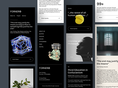 FORNER© - Philosophy 3d black and white branding figma graphic design ui
