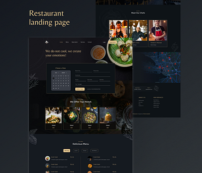 Restaurant landing page figma landing page restaurant ui design