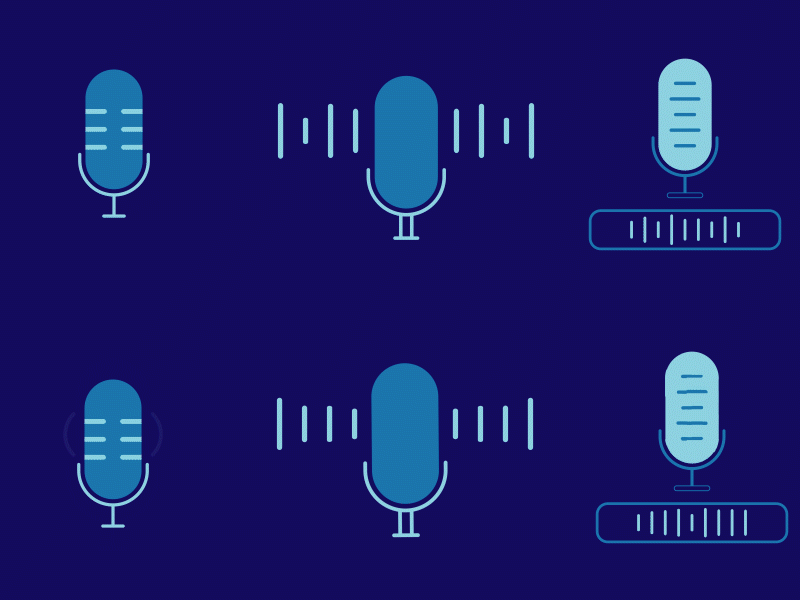 Various Mic Icon Animations animation graphic design motion graphics ui vector