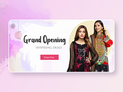 Creative E-commerce Web Banner branding clothing banner clothing website creative banner fashion banner grand opening graphic design landing page ui web banner