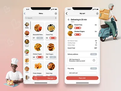Add to cart screen animation ui