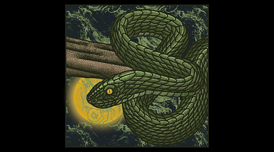 Trimeresurus Albolabris (For Sale) artwork darkart drawing illustration macabre serpent snake venomous