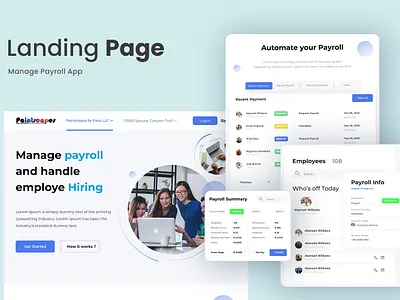 Landing Page - Payroll app app landing page manage money payroll app ui ux web design