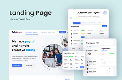 Landing Page - Payroll app app landing page manage money payroll app ui ux web design