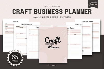 Craft Business Planner Canva Template for Handmade Projects 3d animation branding graphic design logo motion graphics