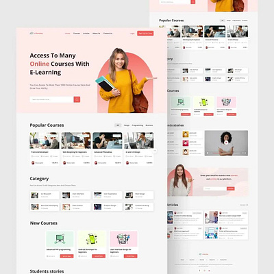 Online Courses Website Design branding design e learning platform elementor graphic design illustration landing page online courses website web design wordpress website
