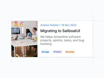 Tailwind CSS Card - Sailboat UI card loading page sailboatui tailwind ui web website
