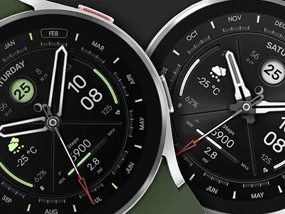 WFP 307 Modern watch face for Wear OS analog classic design galaxy watch galaxywatch5 graphic design illustration modern pixel watch samsung samsungwatchface tic watch ticwatch watch face wear os