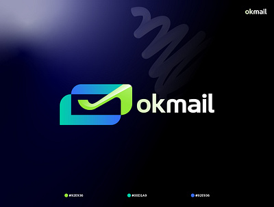 okmail logo design app app logo branding clean logo custom logo design email favicon graphic design illustration logo logo designer mail modern okmail software techlogo technology ux vector