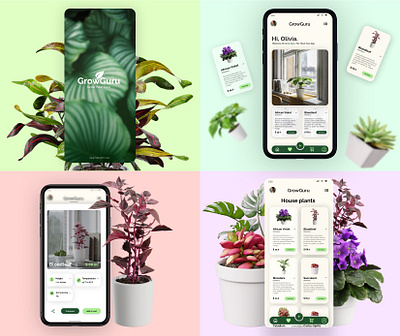 GrowGuru app design branding design graphic design illustration logo prototype ui ux vector