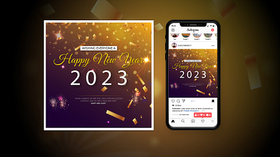 Happy New Year Post Design branding celebration post design design graphic design happy new year happy new year social media post illustration new year designs new year eve social media design social media post social media post design