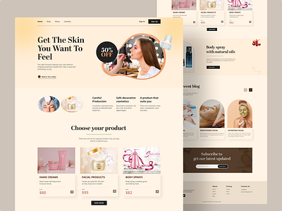 Cosmetics- Landing Page beauty cosmetics cosmetics web design cosmetology design make up make up web design skin skin care skin care web design ui uiu uiux ux web design website design