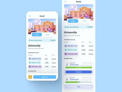 Enroll Design Exploration app design design enroll logo mobile ui ui ux ui design uidesign uiux ux