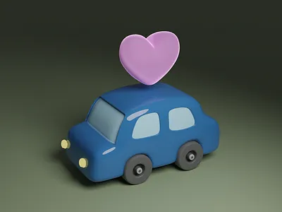 Love car 💖 3d blender love