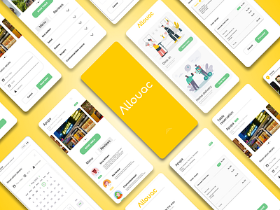 Allouac 3d animation branding digital menu food graphic design table reservation ui