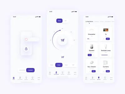 Smart Hotel App clean design hotel interface smarthome ui