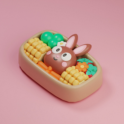 Bento box in 3D 3d 3dart blender digital