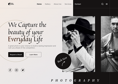 Photographer Portfolio Website Design animation branding design graphic design illustration logo photography ui ux vector web