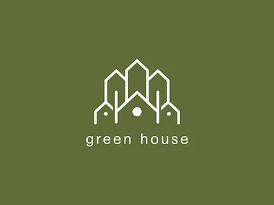 Green House Logo Design branding custom logo design forest graphic design illustration logo logo design real estate logo vector