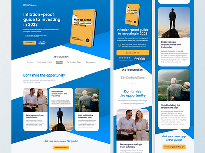 E-book landing page background blue book clean desktop download ebook free geometric interface investment landing landing page pdf report ui ux web design yellow