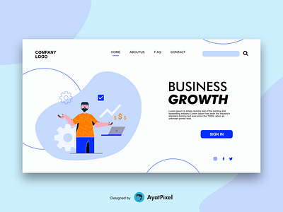Business Growth Landingpage branding business business landingpage design freepik graphic design illustration landingpage landingpage template solution ui ui illustrator ux vector web website