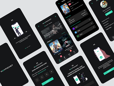 MOVITICKET : e-Ticketing Movie Theater application booking booking app dark mode e ticketing film mobile mobile app mobile app design movie reserved ui ui ux design ux