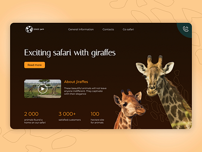 Safari park. Landing page design graphic design landing ui ux