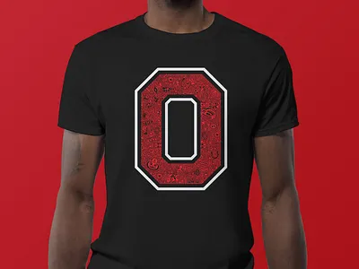 Ohio State 'Block O' Doodle adobe illustrator block o buckeyes college football doodle art football hand drawn ohio state osu sport shirt the tshirt