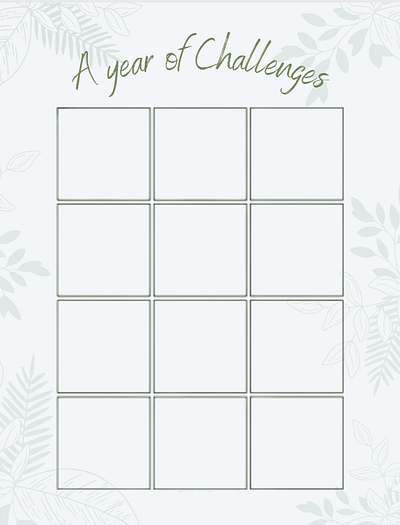A Year of Challenges branding design organization planner printable tracker