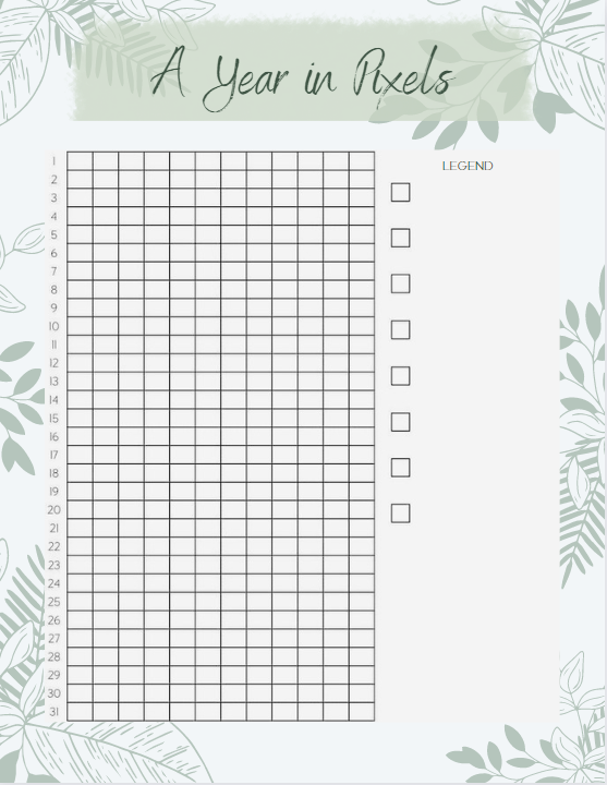 Example of A Year in Pixels Tracker