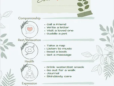 Self Care Tips branding graphic design organization planner printable