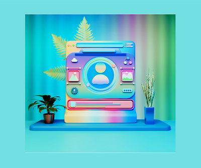 Ui & web illustration. 3d design illustration