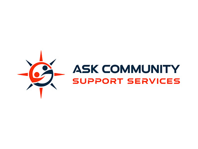 ASK COMMUNITY SUPPORT SERVICES Logo design Web Horizontal V2 helping hands