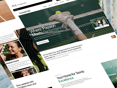Courtside Club - Tennis Club Landing Page clean club community design green minimalist shopify sport tennis tennis club ui ux webflow