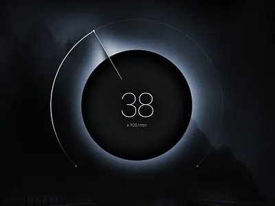 Dark mode black blacksteel clusters dark fpk full moon graphic design hmi instrument clusters light needle scary shadow simple steel ui wolf