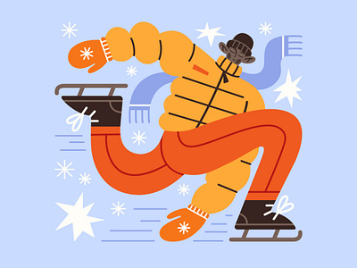 Go Ice Skating adobe illustrator app characterdesign christmas creative design flat illustration geometry illustration new year simple sport vector web