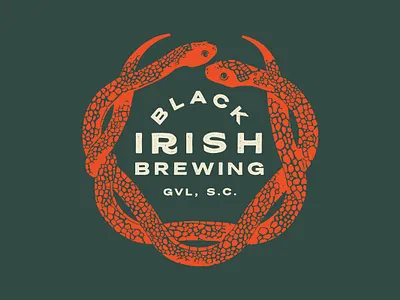 Black Irish Brewery - Concept 2 beer black branding brewery celtic celtic knot ireland irish knot logo snakes