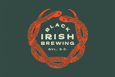 Black Irish Brewery - Concept 2 beer black branding brewery celtic celtic knot ireland irish knot logo snakes