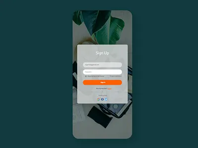 Sign up Form clean design design illustration latest app latest trend logo minimal mobile app design mobile design mobile ui