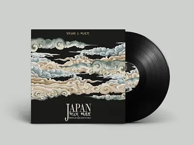 DESIGN OF THE VINYL RECORD "JAPANESE FOLK MUSIC" app logo ui ux