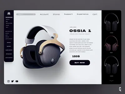 Headphones Website I UI/UX audio branding concept ui design graphic design illustration ui ux web page website design