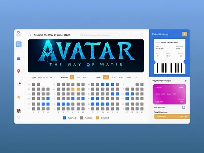 Cinema Movie Web App Concept concept daily challenge figma movie theater website movies tickets ui