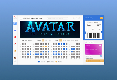 Cinema Movie Web App Concept concept daily challenge figma movie theater website movies tickets ui