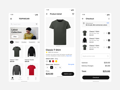 E-Commerce Mobile App app design apparel apparel mobile app apparel store clean ui clothing app commerace store design e commerce mobile app garment app minimalsitic ui mobile app modern new ui trending ui ux
