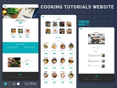 Cooking Tutorials Website graphic design responsive web design typography ui user experience design ux uxui web design