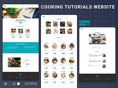 Cooking Tutorials Website graphic design responsive web design typography ui user experience design ux uxui web design