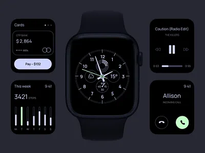 Apple Watch Interface Design app app design apple watch branding clean dailyui design graphic design icon minimal typography ui ui challenge ui design uiux ux ux design watch web webdesign